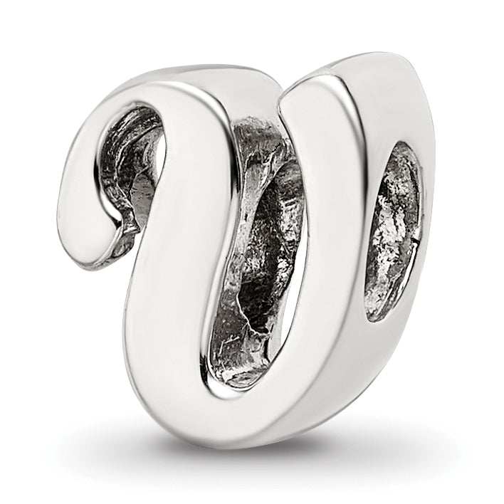 Sterling Silver Reflections Letter V Script Bead