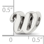 Sterling Silver 925 Script W Bead Polished Solid Classic Design