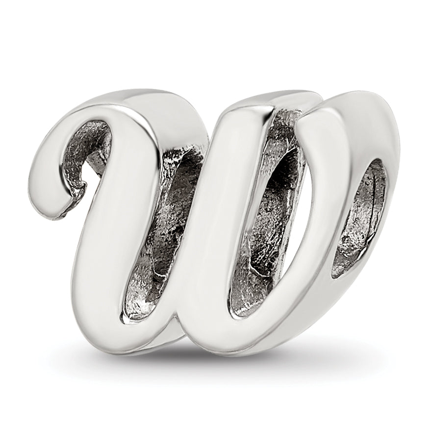 Sterling Silver Reflections Letter W Script Bead