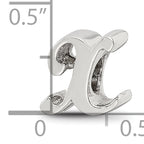 Sterling Silver 925 Script Letter X Bead with Polished Finish