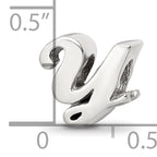 Sterling Silver 925 Script Letter Y Bead with Polished Finish Elegant Design