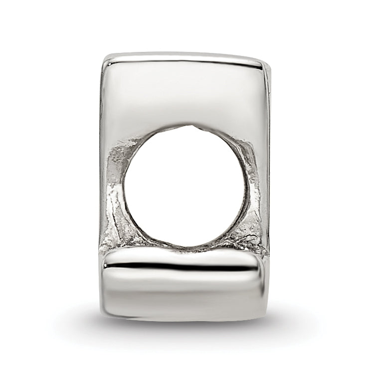 Sterling Silver 925 Script Z Bead with Polished Finish Elegant Design