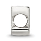 Sterling Silver 925 Script Z Bead with Polished Finish Elegant Design