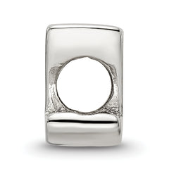 Sterling Silver 925 Script Z Bead with Polished Finish Elegant Design