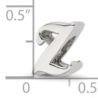 Sterling Silver 925 Script Z Bead with Polished Finish Elegant Design