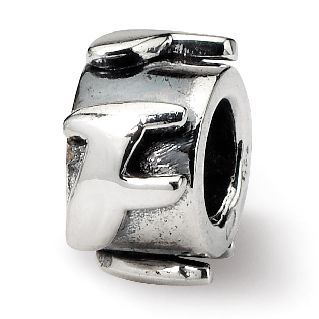 Sterling Silver Reflections Letter F Message Bead