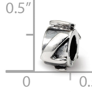 Sterling Silver 925 Antiqued Letter L Bead Solid Cast for Charm Bracelets