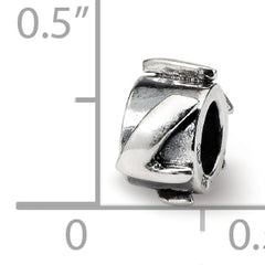 Sterling Silver 925 Antiqued Letter L Bead Solid Cast for Charm Bracelets