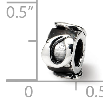 Sterling Silver 925 Antiqued Letter Q Bead for Personalized Jewelry