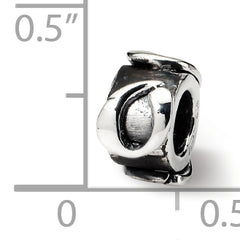 Sterling Silver 925 Antiqued Letter Q Bead for Personalized Jewelry