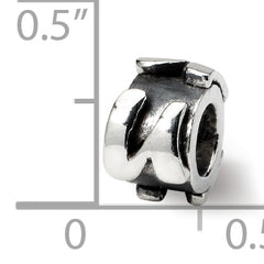 Sterling Silver 925 Antiqued Letter U Bead  Solid Casted Elegance