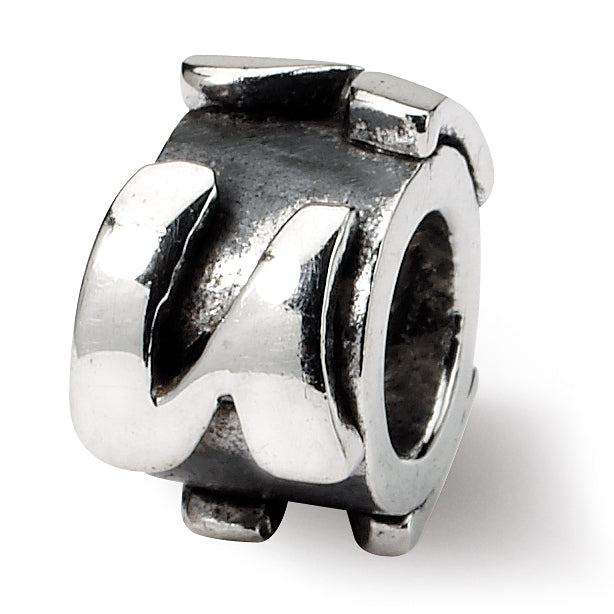 Sterling Silver Reflections Letter U Message Bead