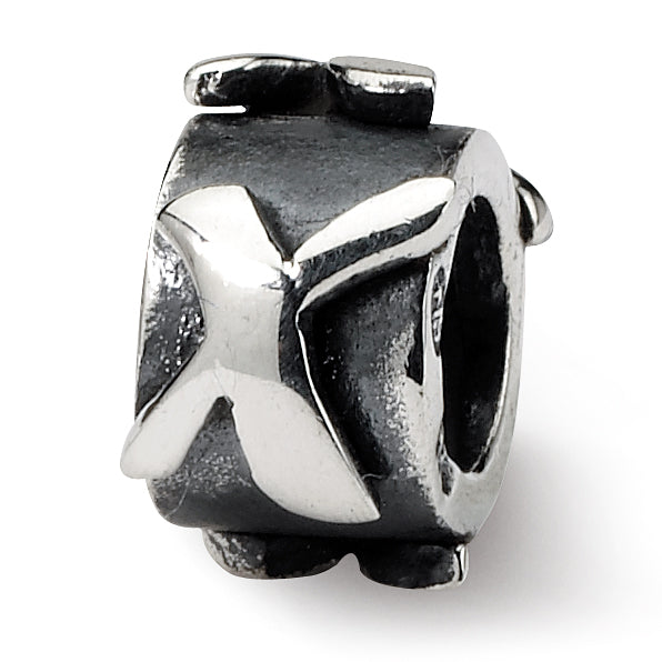 Sterling Silver Reflections Letter X Message Bead Main image