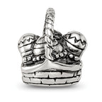 Sterling Silver 925 Easter Basket Bead with Antiqued Finish