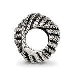 Sterling Silver 925 Yarn Ball Bead with Antiqued Finish Solid Design