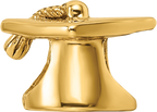 Sterling Silver Gold-Plated Graduation Cap Bead with Polished Finish