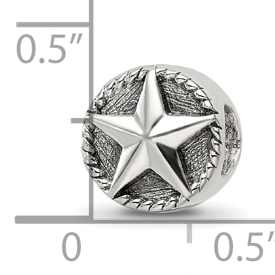 Sterling Silver Reflections Antiqued Star Bead