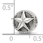 Sterling Silver 925 Antiqued Star Bead Solid Casted Themed Design