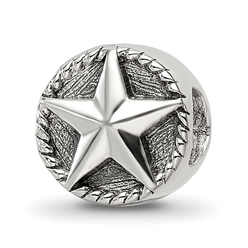 Sterling Silver Reflections Antiqued Star Bead Main image