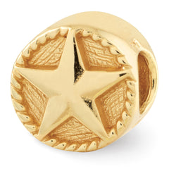 Sterling Silver Gold-plated Reflections Star Bead