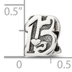 Sterling Silver 925 Sweet 15 Bead with Antiqued Finish Solid Elegant Design
