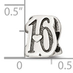 Sterling Silver 925 Sweet 16 Bead with Antiqued Finish Solid Cast