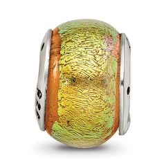 Sterling Silver Reflections Yellow Dichroic Glass Bead