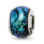 Sterling Silver Reflections Green Dichroic Glass Bead