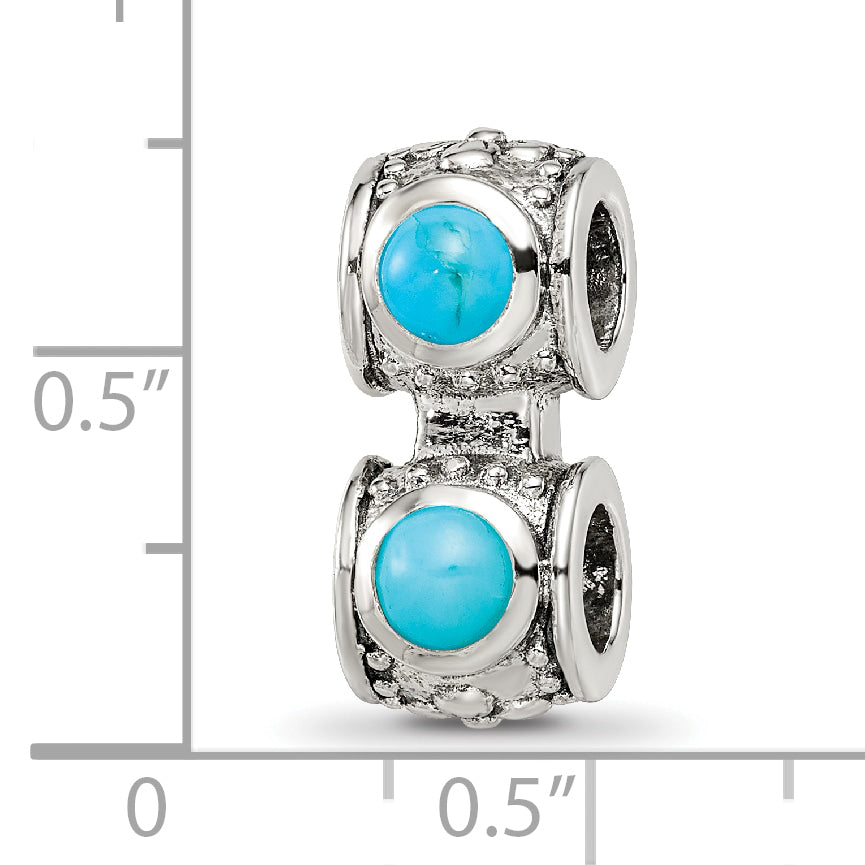 Sterling Silver Reflections Turquoise Connector Bead