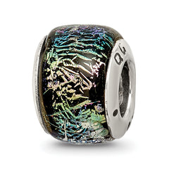 Sterling Silver Reflections Rainbow Dichroic Glass Bead