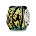 Sterling Silver Reflections Yellow Dichroic Glass Bead