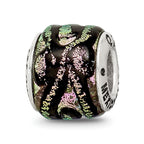 Sterling Silver Reflections Pink Dichroic Glass Bead
