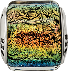 Sterling Silver Reflections Rainbow Dichroic Glass Bead