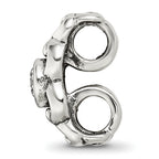 Sterling Silver 925 Antiqued CZ Connector Bead with Vintage Elegance