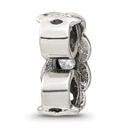 Sterling Silver 925 Antiqued CZ Connector Bead with Vintage Elegance