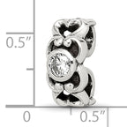 Sterling Silver 925 Antiqued CZ Connector Bead with Vintage Elegance
