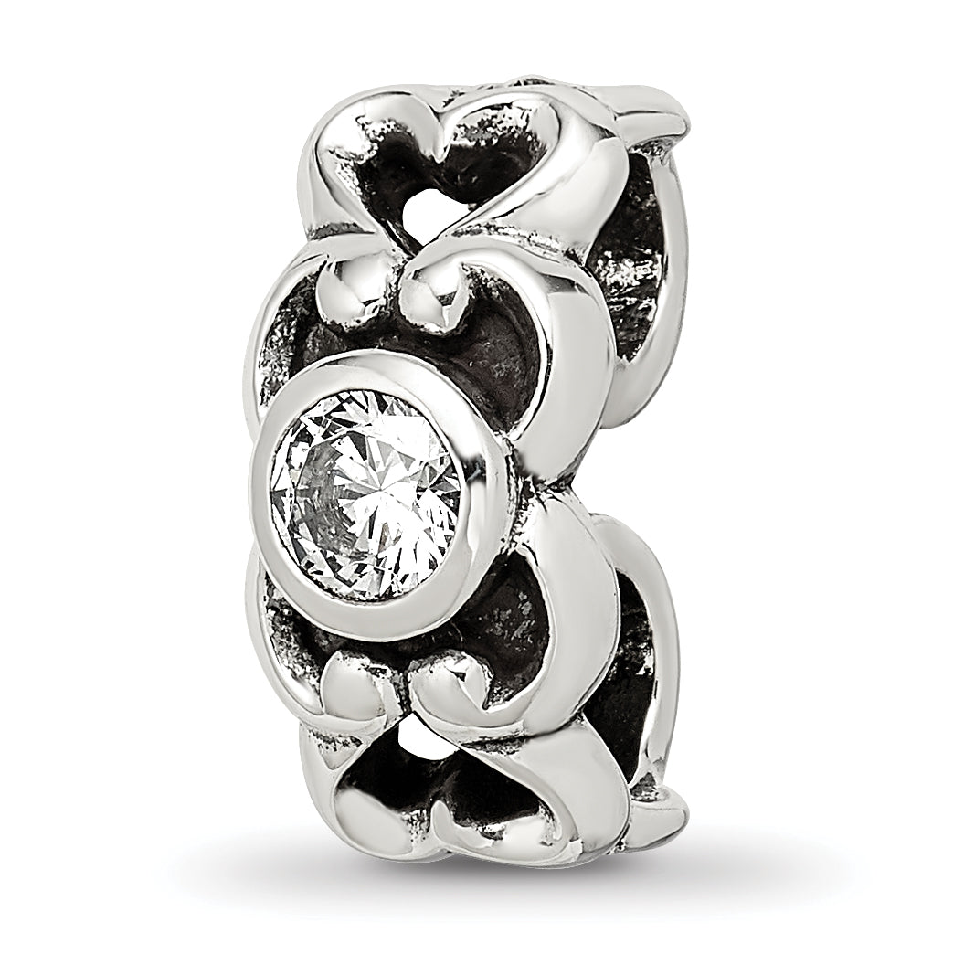 Sterling Silver Reflections CZ Connector Bead Main image