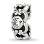 Sterling Silver Reflections CZ Connector Bead