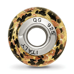 Sterling Silver Murano Glass Bead with Antiqued Finish  Elegant Italian Design