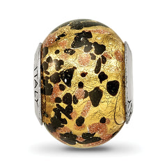 Sterling Silver Murano Glass Bead with Antiqued Finish  Elegant Italian Design