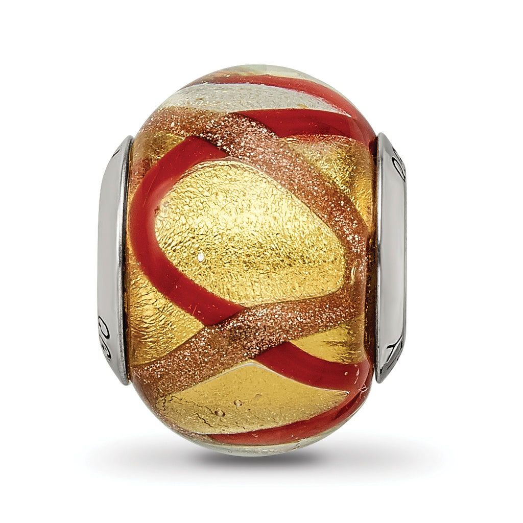 Sterling Silver Murano Glass Bead with Antique Finish Elegant Italian Design