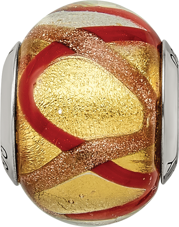 Sterling Silver Murano Glass Bead with Antique Finish Elegant Italian Design