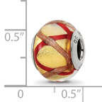 Sterling Silver Murano Glass Bead with Antique Finish Elegant Italian Design