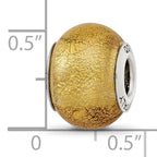 Champagne Yellow Italian Murano Glass Bead in Sterling Silver