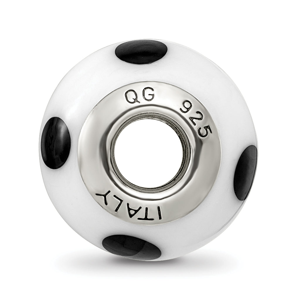 Italian Murano Glass Bead Charm in Sterling Silver