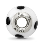 Italian Murano Glass Bead Charm in Sterling Silver