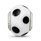 Italian Murano Glass Bead Charm in Sterling Silver