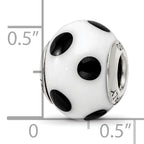 Italian Murano Glass Bead Charm in Sterling Silver
