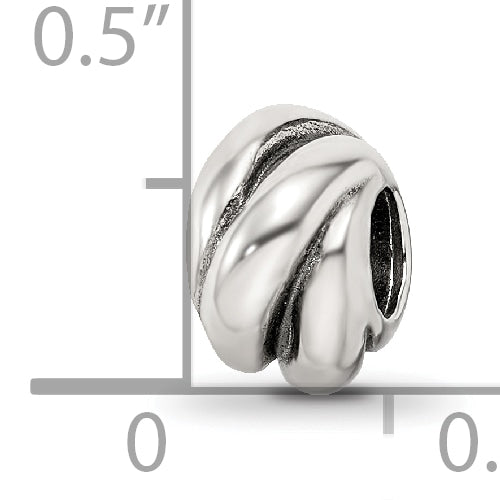 Sterling Silver 925 Bali Bead with Polished Antiqued Finish