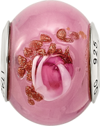 Italian Murano Glass Bead Charm in Sterling Silver